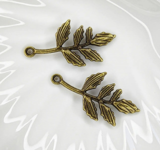 Ветки с листьями Бронза, 30мм, 2шт