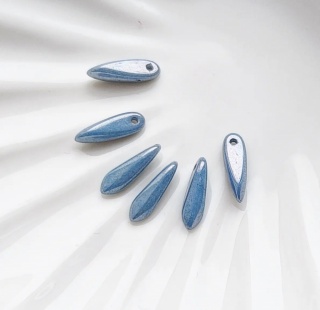 Бусины Glass Daggers 3*11mm, 03000/14464, Chalk White Baby Blue Luster