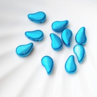 бусины пейсли голубые PaisleyDuo 23980/24206 Metalust Turquoise, 10шт