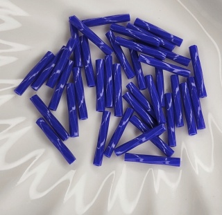 японский стеклярус Twist Beads 12 mm, Opaque Cobalt, 4 грамма