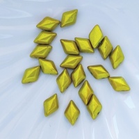 Бусины ромбовидные Чехия GemDuo 23980/24208 Metalust Yellow Gold, 20шт