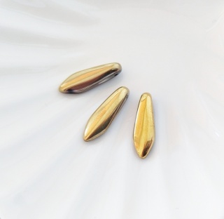 Чешские бусины Даггерсы золотые Glass Daggers 5*16mm 00030/26441, 3шт