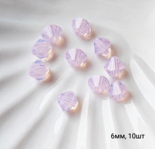 Биконусы Preciosa Rose Opal 6мм, 10шт Bicone beads