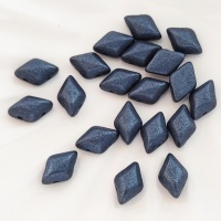Бусины ромбы темно-синие GemDuo 23980/79032 Metallic Suede Dark Blue, 20шт