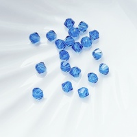 Биконусы Чехия синие Preciosa Sapphire 4мм, 20шт