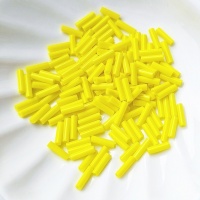 Стеклярус Японский Желтый Miyuki Bugles 404 Opaque Yellow 6мм, 4 гр