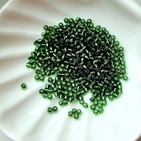 Бисер зеленый круглый японский Toho 11/0, №27В, S/L Grass Green, 4 гр