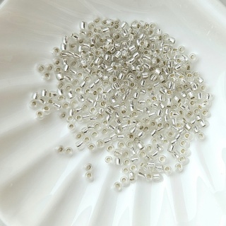 Бисер японский матовое серебро Toho 11/0, №21F, S/L Frosted Crystal, 4 гр
