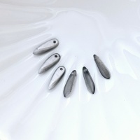 Бусины даггерсы Glass Daggers 3*11mm, 00030/26576 Серебро/Кристалл Матовые, 6шт