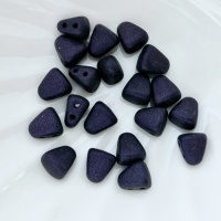 Бусины чешские темно-фиолетовые Nib-Bit 23980/79022 Metallic Suede Dark Purple, 20шт