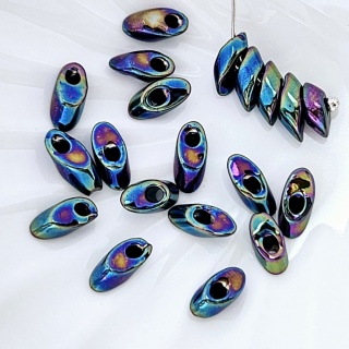 Long Magatama 4*7мм, 0455 Metallic Variegated Blue Iris, 20 штук