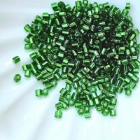 Шестиугольный зеленый японский бисер Тохо Hexagon 11/0, №27В, Grass Green S/L, 4гр
