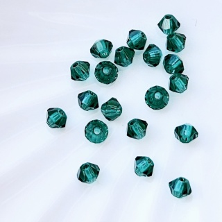 Биконусы чешские Зеленый Изумруд Preciosa Emerald, 3мм, 20шт