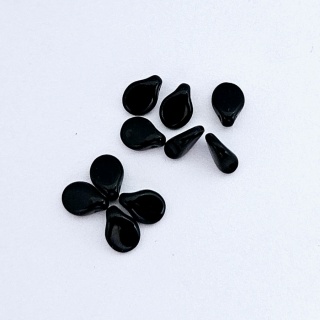 Чешские бусины черные Pip beads, 5*7мм, 23980 Jet, 10шт