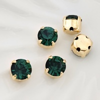 Шатон Чешский Emerald+gold, 6мм, 1шт