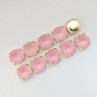 Шатоны Чешские матовые Светло-розовые Light Rose+gold, 8мм, 1шт
