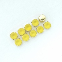 Шатоны Чешские матовые Citrine+gold, 8мм, 1шт