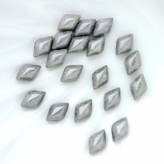 Бусины чешские ромбы серый блеск GemDuo, 03000/14449 Chalk Jet Luster, 20шт Бусины чешские ромбы серый блеск GemDuo, 03000/14449 Chalk Jet Luster, 20шт