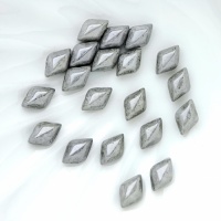 Бусины чешские ромбы серый блеск GemDuo, 03000/14449 Chalk Jet Luster, 20шт