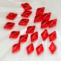Бусины чешские ромбики Красные GemDuo, 90080 Siam Ruby, 20шт