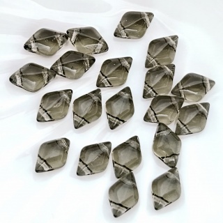 Бусины ромбы серые прозрачные GemDuo, 40020 Smoky Grey, 20шт Бусины ромбы серые прозрачные GemDuo, 40020 Smoky Grey, 20шт