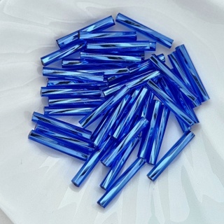 Стеклярус Синий Preciosa витой 37050, 15мм, 5гр