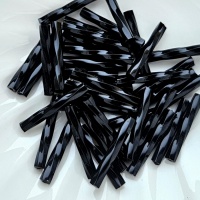 Стеклярус Чешский Preciosa витой 23980 Черный, 15мм, 5гр