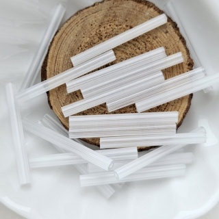 Стеклярус чешский Preciosa Сатиновый Белый 05051, 30мм, 5гр (20-21шт)