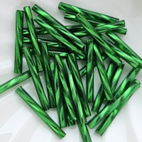 Стеклярус чешский витой Preciosa зеленый 57060, 20мм, 5гр Стеклярус чешский витой Preciosa зеленый 57060, 20мм, 5гр