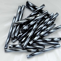 Стеклярус Чехия Прециоза Preciosa гематит 49102, 25мм, 5 грамм (20 шт)