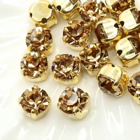 Шатон Чехия Preciosa Light Colorado Topaz+gold, 6мм, 1шт