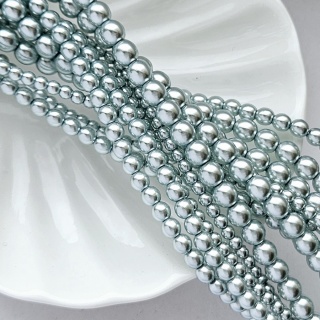 Бусины голубые глянцевые Жемчуг Preciosa 70433, 6мм, 4шт