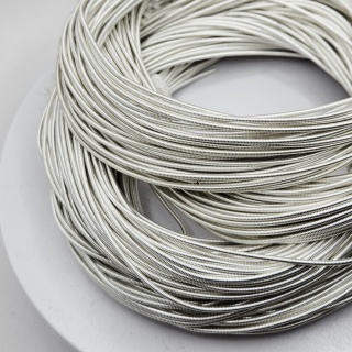 Канитель жeсткая для вышивания белое серебро, White Silver, 1,4мм, 70см