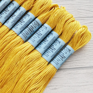 Нитки для вышивания мулине "Gamma" двойной мерсеризации, цвет 0042, Ярко-жёлтый