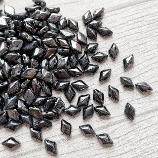 Бусины GemDuo (Matubo) 23980/14400 Jet Hematite Бусины GemDuo (Matubo) 23980/14400 Jet Hematite