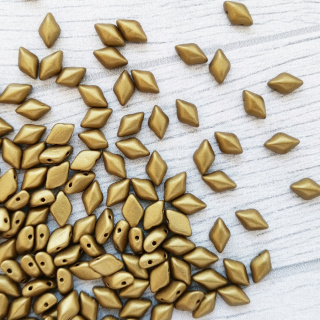 Бусины GemDuo (Matubo) 00030/01720 Crystal Bronze Olive Gold